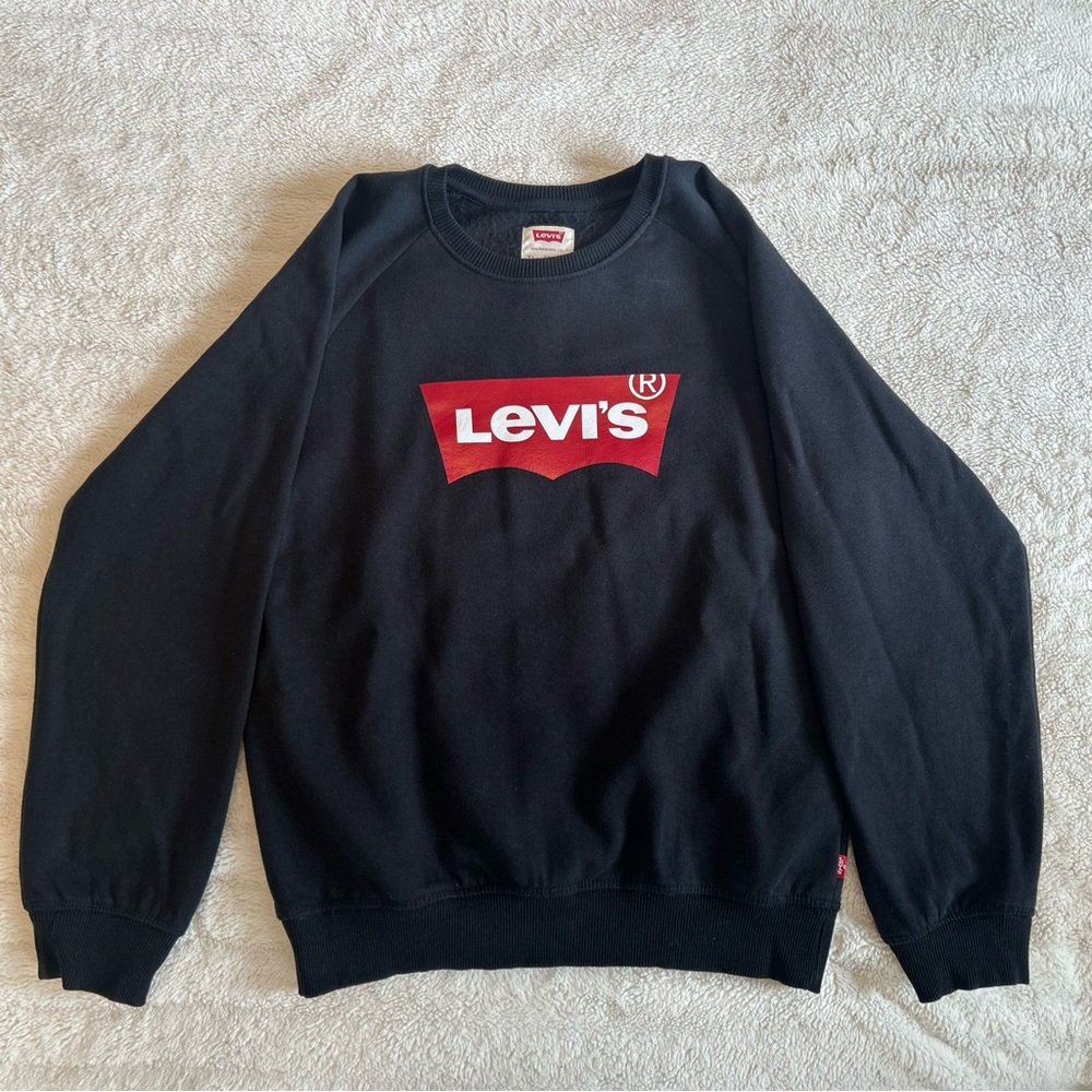 Levi's Black Sweater with Red Logo Fall